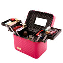 Double-Layer Makeup Cosmetic Kit Case Carry Bag Storage Box Handle Travel Organizer