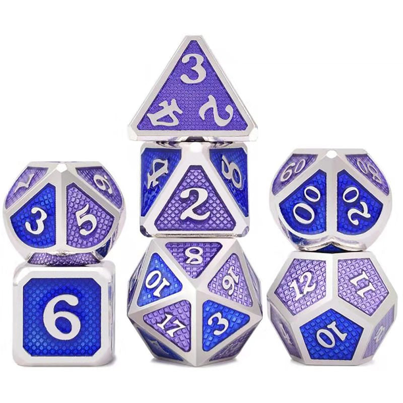 7 Pcs/Set Alloy Metal Dice Set Playing Game Poker Card Dungeons Dragons Party Board Game Toy
