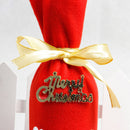 1pcs/bag Santa Claus Snowman Little Bear and Deer Red Bag Wine Bottle Gift Bag Decoration For New Ye