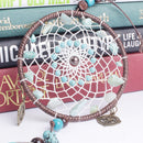 Green Beads Dream Catcher Wind Chimes Lace Style Feather Pendant Ornaments Handmade Decorations