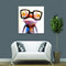 Miico Hand Painted Oil Paintings Animal Modern Art Happy Frog With Glasses On Canvas Wall Art For Home Decoration 20x20cm