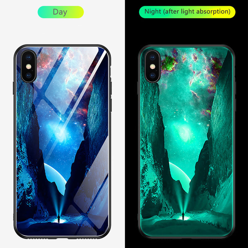 Bakeey Illuminating Tempered Glass Protective Case For iPhone X/XS/XR/XS Max/8 Plus/7 Plus