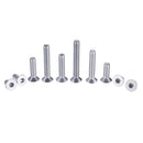 Suleve M6SH1 100Pcs M6 304 Stainless Steel Hex Socket Flat Head Screw Bolts Assortment Set