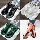 Women's Summer Jelly Flowers Thong Sandals Beach Toe Flip Flops Flats Shoes