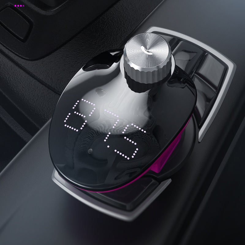 KUULAA 3.4A QC3.0 FM Transmitter bluetooth Receiver TF Card USB Reader Car Charger Multi-Function for Audio MP3 Player Car Kit Fast Charging Car Phone Charger for Samsung S10+ Xiaomi HUAWEI