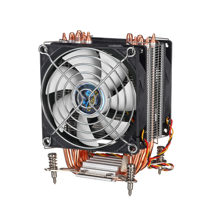 3 Pin 90cm Double Cooling Fan 6 Heat Pipes Cooler Heatsink for 115X 1366 Motherboard