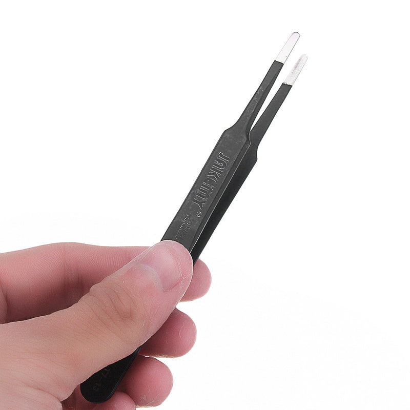 JAKEMY JM-T7-13 Stainless Steel DIY Electronic Flat End Tweezer Forceps Maintenance Tools