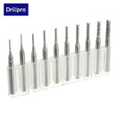 Drillpro DB-M8 10pcs 0.8-3mm Carbide PCB Drill Bits Engraving Milling Cutter for CNC Rotary Burrs