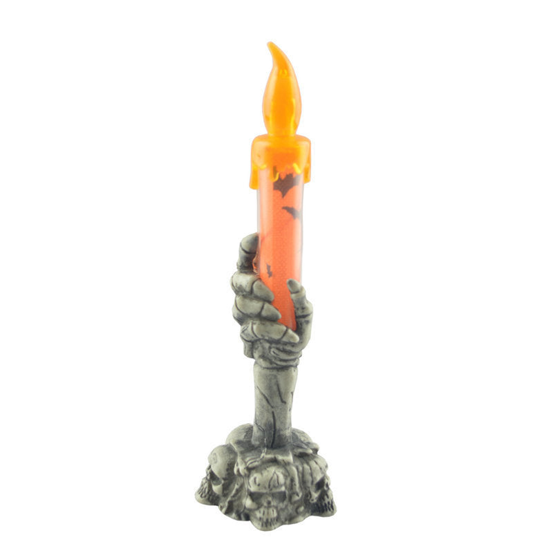 Halloween Skull Skeletal Hand Stand Warm White LED Candle Light Home Decoration Party Lamp