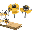 2pcs 1/4 Inch Shank Tongue & Groove Router Bit Set 3/4 Inch Stock Woodworking Cutter