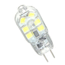 6PCS G4 Base 2W 2835 Non-dimmable Cool White Transparent 12 LED Light Bulb for Indoor Home DC12V