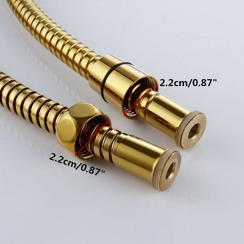 1.6m Water Tube Gold Shower Head Hose Long Flexible Stainless Steel Tube Bathroom