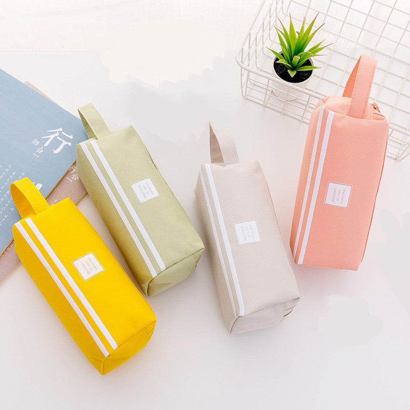 Bakeey W1 Kawaii Double Zipper Large Capacity Stationery Supplies Pencil Case Earphone USB Cable MP3 Memory Card Battery Digital Gadgets Organizer Storage Bag
