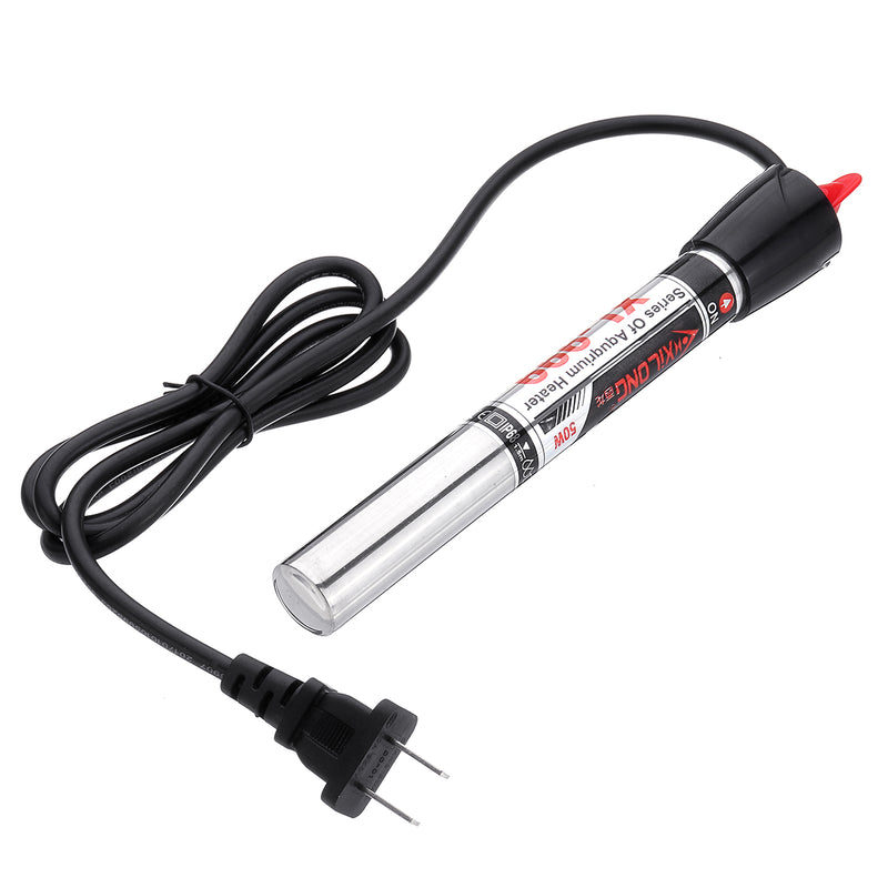 50W Submersible Stainless Steel Water Heater Rod Aquarium Fish Tank 220V