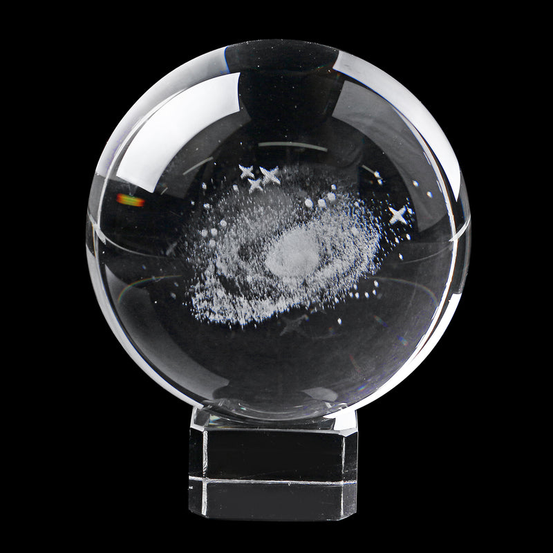 8cm Diameter Globe Galaxy Miniatures Crystals Ball 3D Laser Engraved Quartz Ball