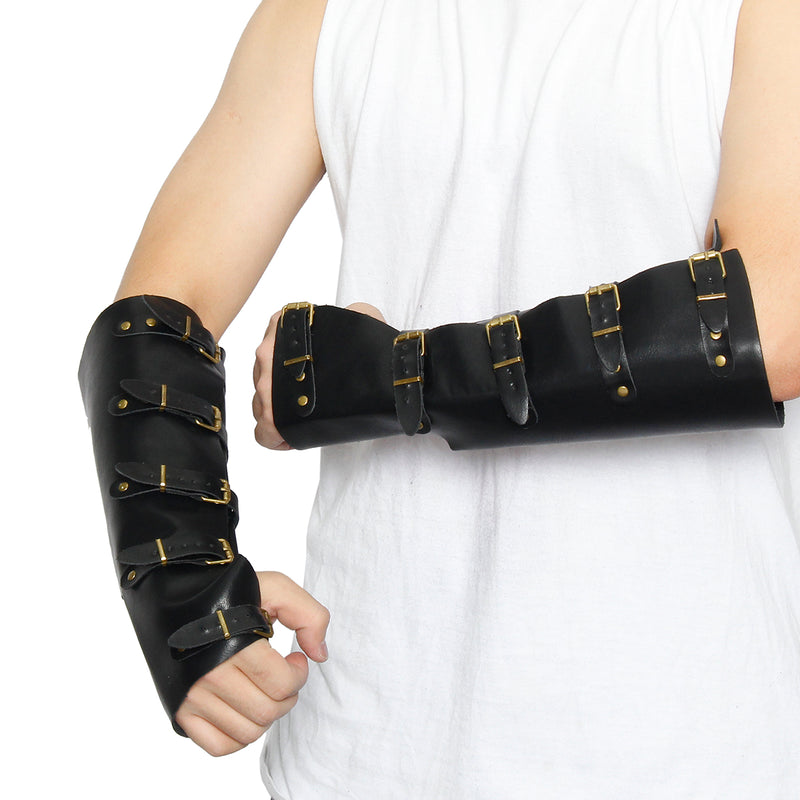 1Pair Leather Arm Support Outdoor Hunting Tactical Hand Bracers