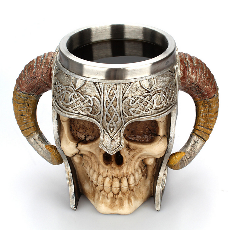 Creativity 3D Stainless Steel Skull Cup Novelty Skull Head Mug Claw Coffee Drinking Cup for Office