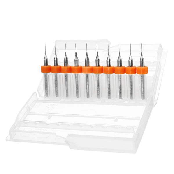 10pcs 3.175mm Shank Micro Drill Bits 0.3/0.4/0.5mm PCB Carbide Drill Bit CNC Engraving Tool
