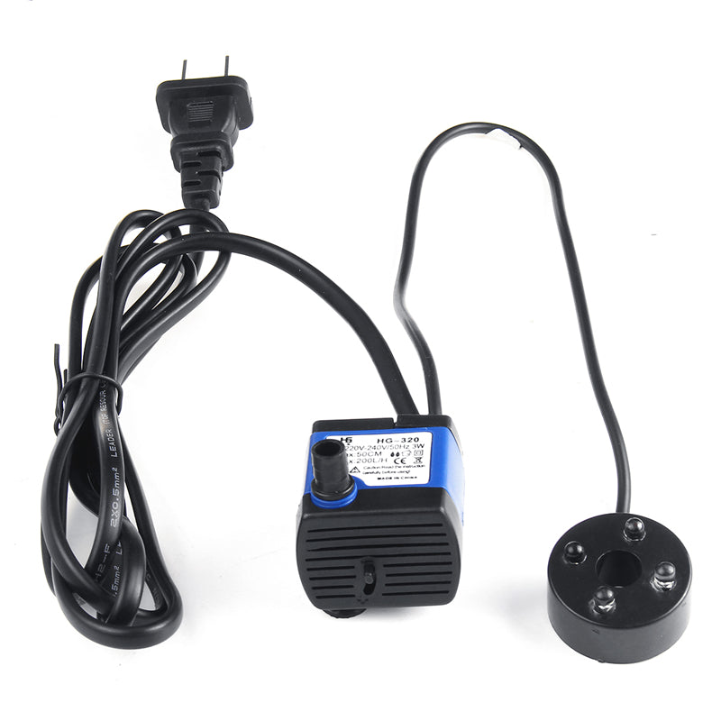 Submersible Water Pump 3W 4 Led Lift 0.5m 220L/H Submersible Pump AC220V