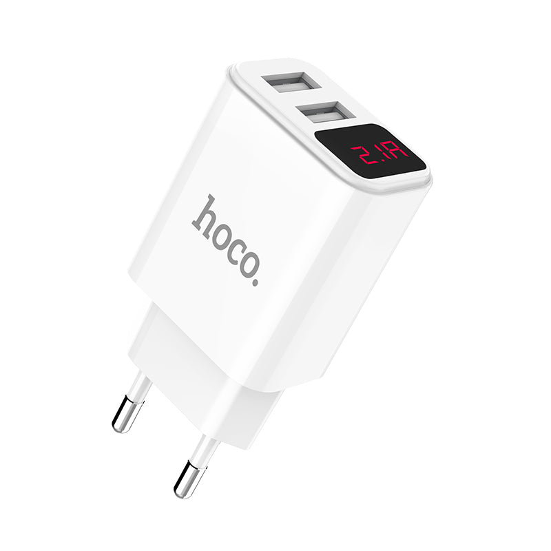HOCO C63A EU Plug Smart USB Charger With Digital Display for Samsung Xiaomi for iPhone
