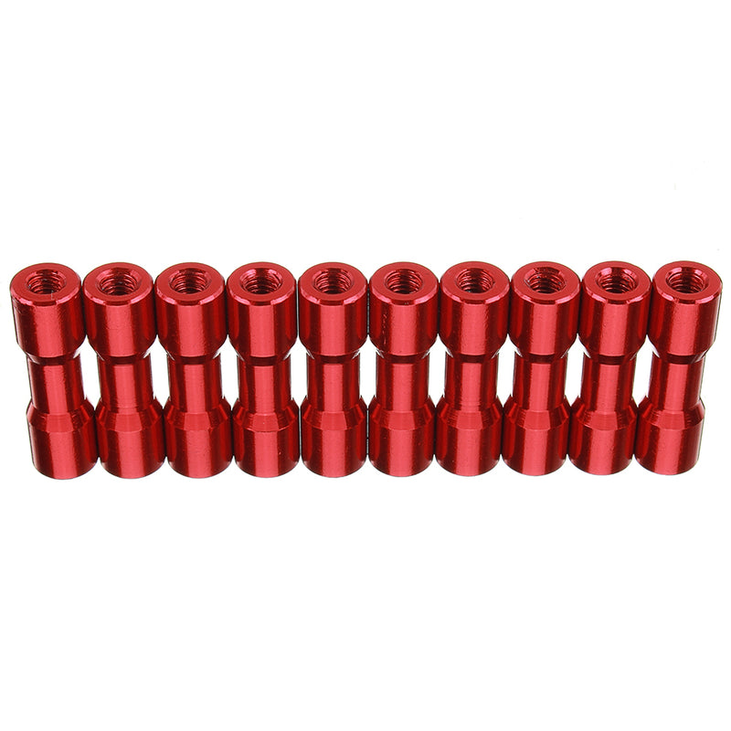 Suleve M3AS11 10Pcs M3 20mm Aluminum Alloy Standoff Spacer Round Column MultiColor Smooth Surface
