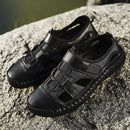 HEMU Men's Leather Sandals Non-Slip Quick Drying Waterproof Deodorant Fashion Sports Casual Sandals