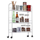 Rolling 3/4 Tiers Slim Cabinet Cart Shelf Kitchen Storage Rack With Wheel Bathroom Shelf