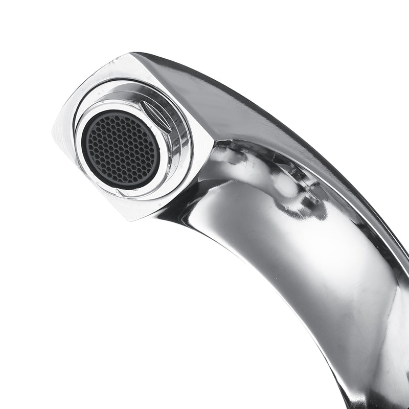 Modern Swan Neck Faucet Bathroom Sink Basin Deck Mount Sink Tap Cold Water