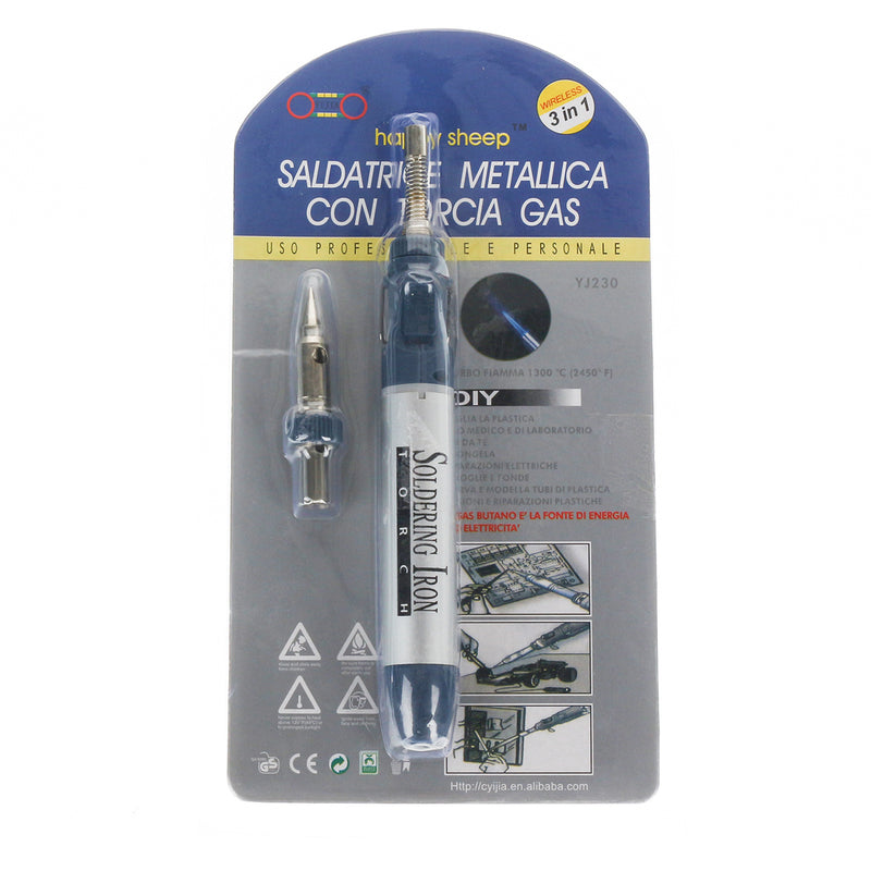 3 in 1 Gas Blow Torch Soldering Solder Iron Butane Cordless Welding Pen Burner