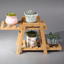 Bamboo Wooden Plant Stand Indoor Outdoor Garden Planter Flower Pot Shelf