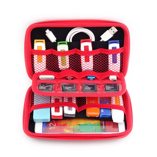 GUANHE Digital Product Pouch Travel Storage Bag For Phone Power Bank Hard Drive Earphone Cables L