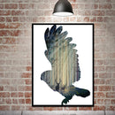Miico Hand Painted Oil Paintings Simple Style-A Flying Owl Wall Art For Home Decoration Painting