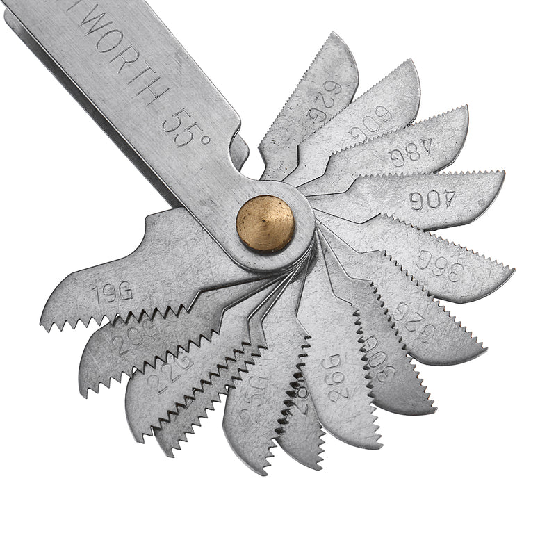 58x Blades US Metric Whitworth 55/60 Thread Measuring Gauge Screw Pitch Tool