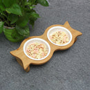 Large Double Pet Bowl Feeder Cat Dog Food Pot Stand Puppy Stainless Steel/Ceramics