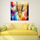 Miico Hand Painted Oil Paintings Elephant Head Paintings Wall Art For Home Decoration