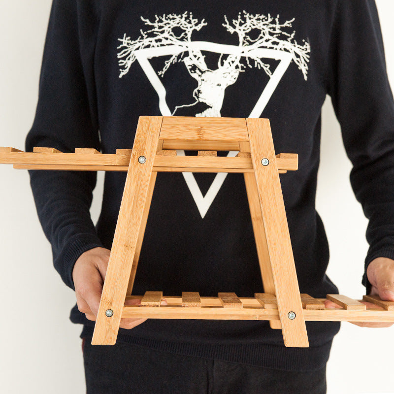 Bamboo Wooden Plant Stand Indoor Outdoor Garden Planter Flower Pot Shelf