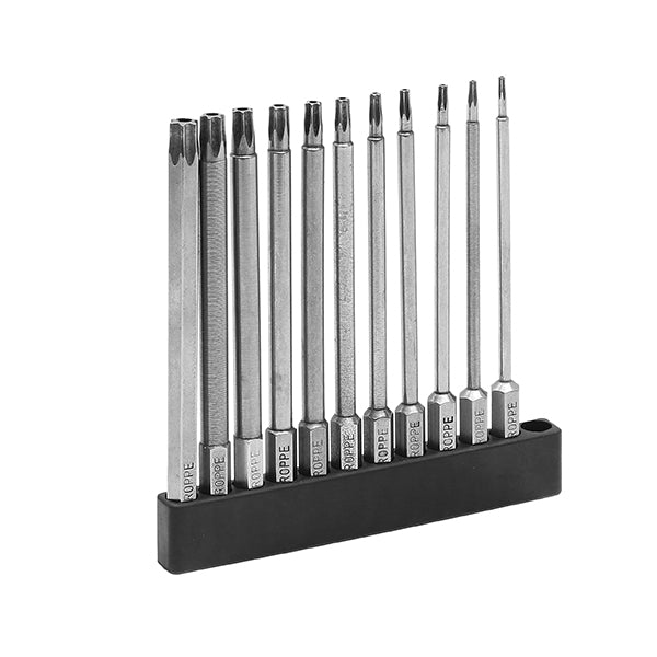 Broppe 11pcs T6-T40 100mm Magnetic Torx Screwdriver Bits 1/4 Inch Hex Shank
