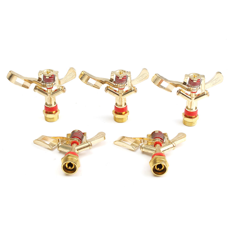 5pcs 3/4" Irrigation Water Impact Lawn Sprinkler 360 Rotate Grass Sprayer Garden Lawn