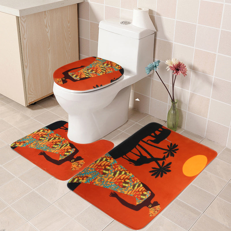 3 Piece Set Bathroom Carpet Toilet Mat And Seat Cover Toiletseat Nemo Bath Rug Non Slip