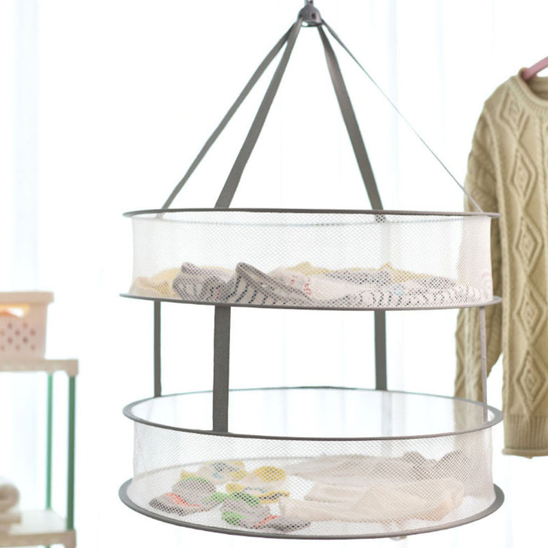 XiTianLong Windproof Double Layers Foldable Clothes Net Dry Rack Mesh Hanger Home Laundry Storage Baskets From Xiaomi Youpin