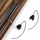 Simple Ear Drop Alloy Black Flower Long Earrings For Women