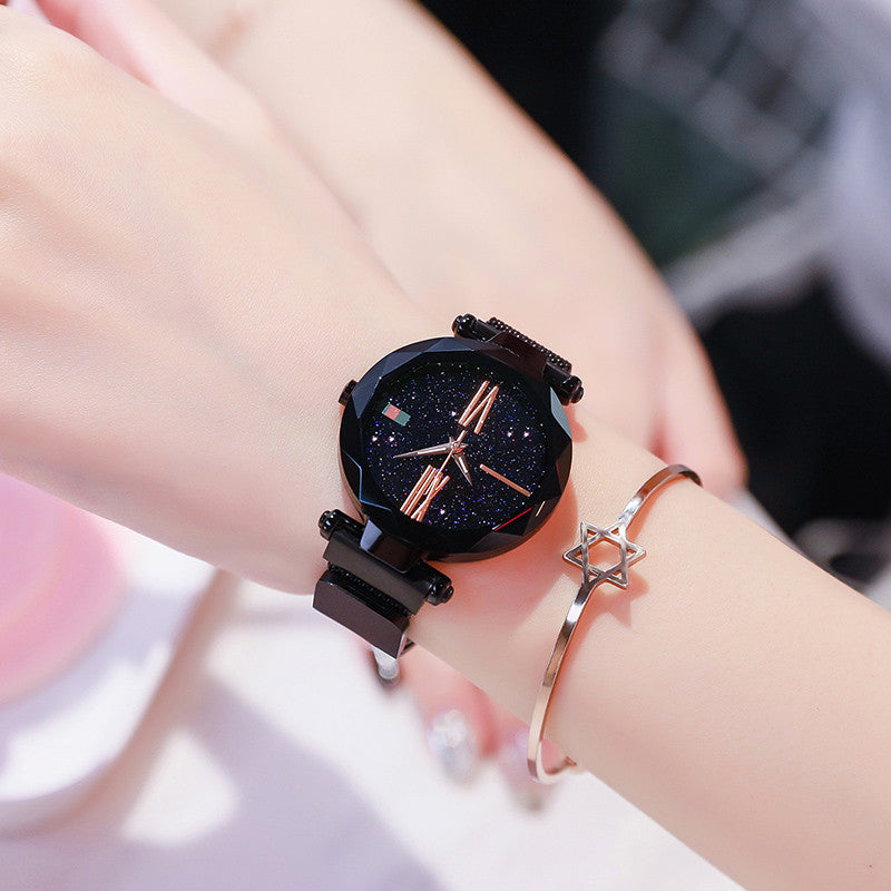 Fashion Star Magnetic Milanese Steel Band Women Quartz Watch