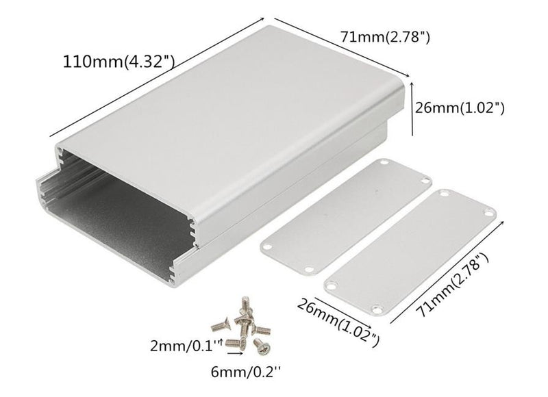 1107126mm Aluminum Box Enclosure Case Electronic DIY Instrument Box PCB Enclosure