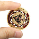 Metal Poker Guard Card Gold Plated With Round Plastic Case Protector Coin Chip