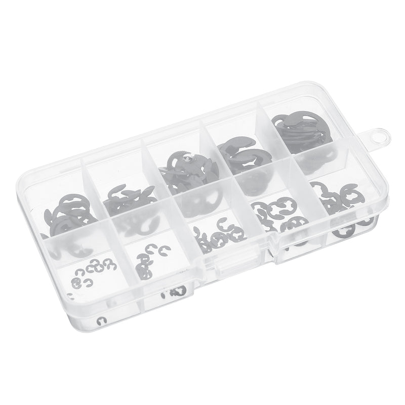 120PCS 1.5-10mm Black Manganese Steel E-shaped Circlip Snap Ring Plier Opening Ring