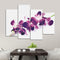 4Pcs Plum Purple Orchids Floral Canvas Pictue Wall Print Split Art Paintings Home Decor