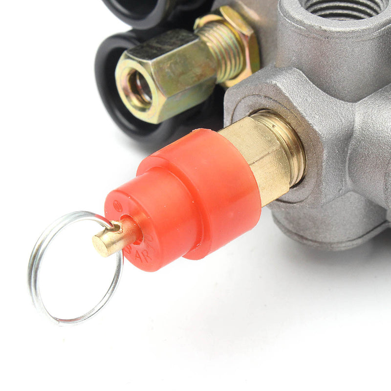 220V 1/4inch BSP 4 Port Single Phase Air Compressor Pressure Switch with Safety Valve Gauge