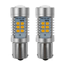 Pair 1156 BA15S 21SMD LED Car Brake Lights Tail Bulb Stop Lamp White/Yellow 12W DC 12V