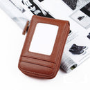 IPRee RFID Card Holder Zipper Leather Wallet Travel Portable ID Credit Card Storage Bag