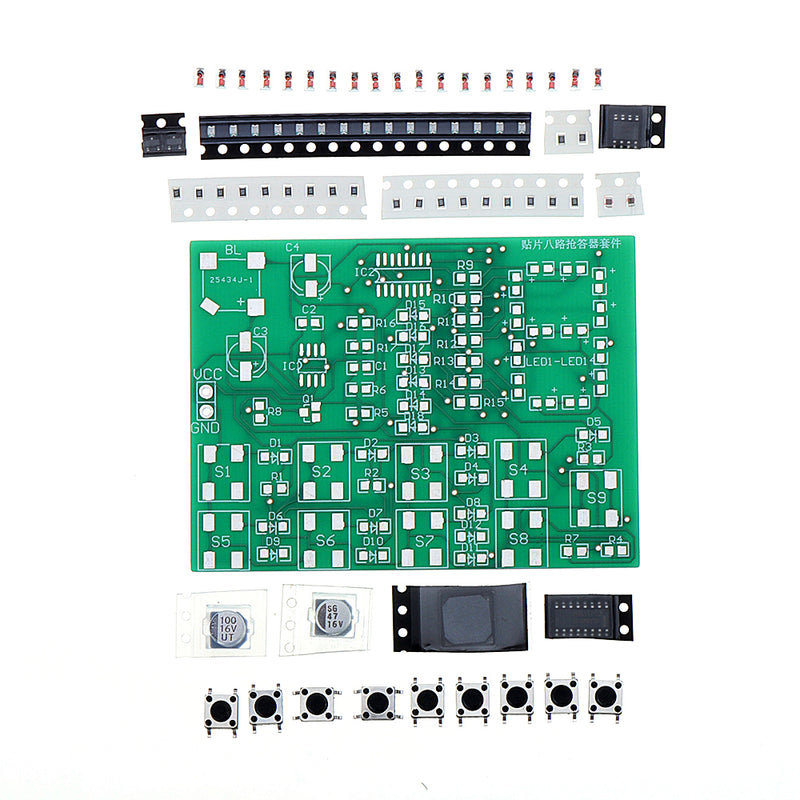 DIY SMD 8-way Digital Responder Kit Electronic Answer Device Production Kit Circuit Board Training Parts